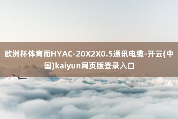 欧洲杯体育而HYAC-20X2X0.5通讯电缆-开云(中国)kaiyun网页版登录入口